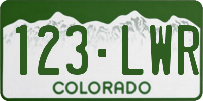 CO license plate 123LWR