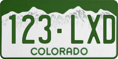 CO license plate 123LXD