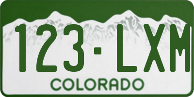 CO license plate 123LXM