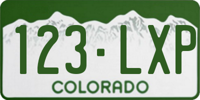 CO license plate 123LXP