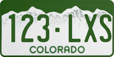 CO license plate 123LXS