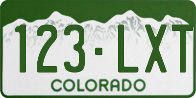 CO license plate 123LXT