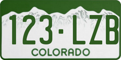 CO license plate 123LZB