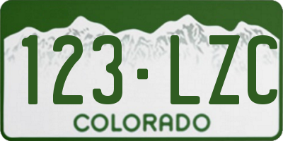 CO license plate 123LZC