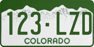 CO license plate 123LZD