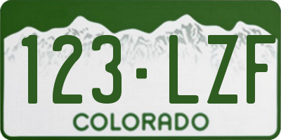 CO license plate 123LZF