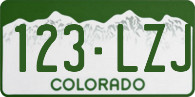 CO license plate 123LZJ