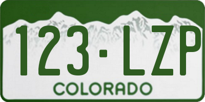 CO license plate 123LZP