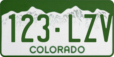 CO license plate 123LZV