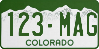CO license plate 123MAG