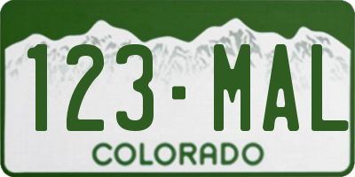 CO license plate 123MAL