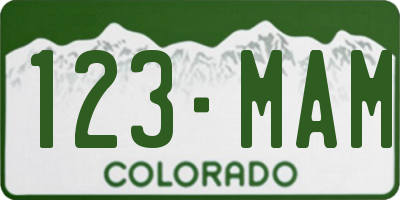 CO license plate 123MAM
