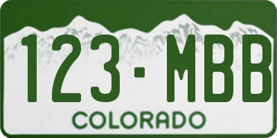 CO license plate 123MBB