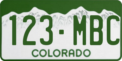 CO license plate 123MBC
