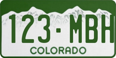 CO license plate 123MBH