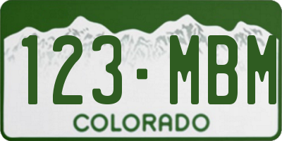 CO license plate 123MBM