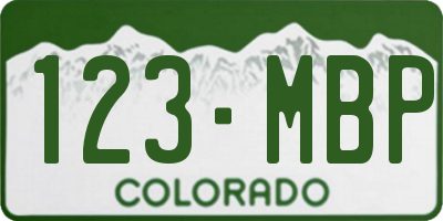 CO license plate 123MBP