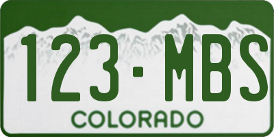 CO license plate 123MBS