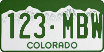 CO license plate 123MBW