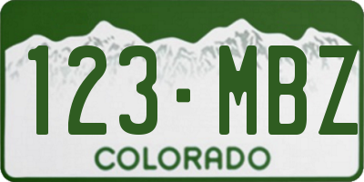 CO license plate 123MBZ