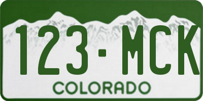 CO license plate 123MCK