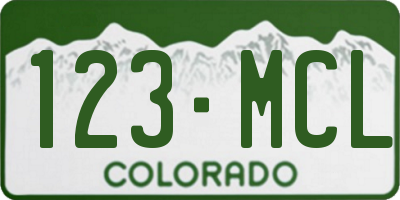 CO license plate 123MCL