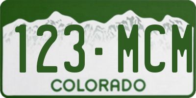 CO license plate 123MCM