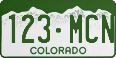 CO license plate 123MCN