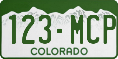 CO license plate 123MCP