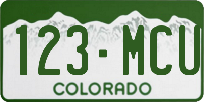 CO license plate 123MCU