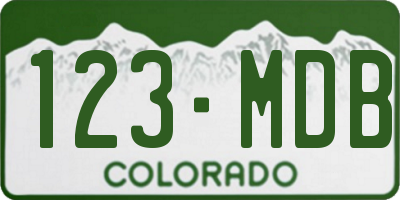 CO license plate 123MDB