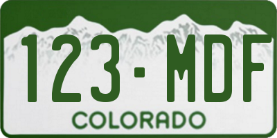 CO license plate 123MDF