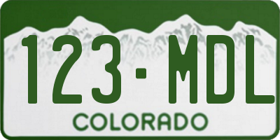 CO license plate 123MDL