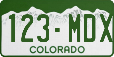 CO license plate 123MDX