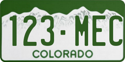 CO license plate 123MEC