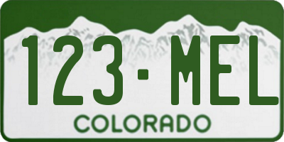 CO license plate 123MEL