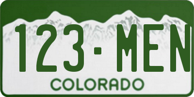 CO license plate 123MEN