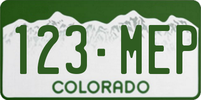 CO license plate 123MEP