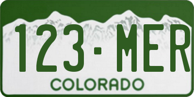 CO license plate 123MER