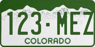 CO license plate 123MEZ