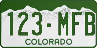 CO license plate 123MFB