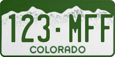 CO license plate 123MFF