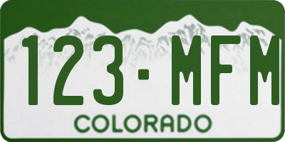CO license plate 123MFM