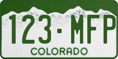 CO license plate 123MFP
