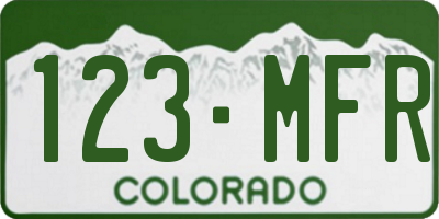 CO license plate 123MFR