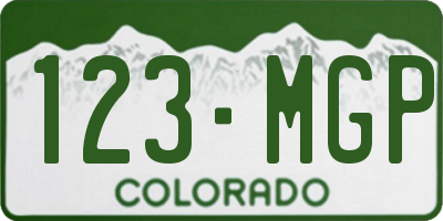 CO license plate 123MGP