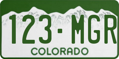 CO license plate 123MGR