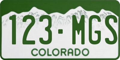 CO license plate 123MGS