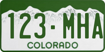 CO license plate 123MHA
