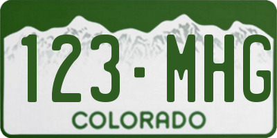 CO license plate 123MHG